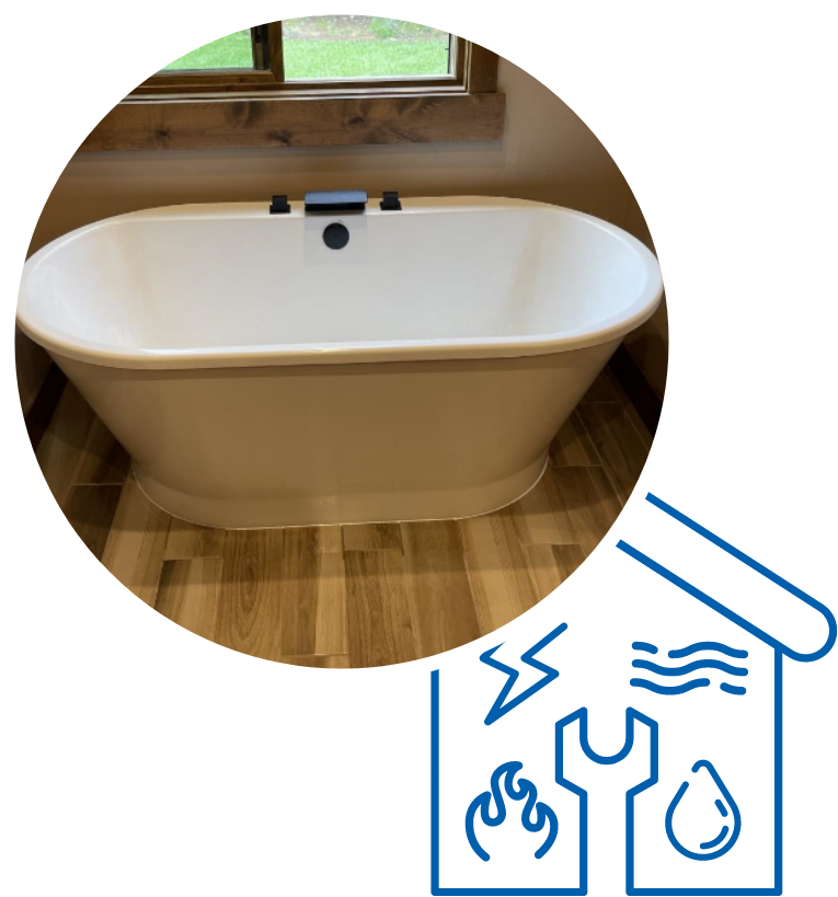 New bathtub installation and new construction